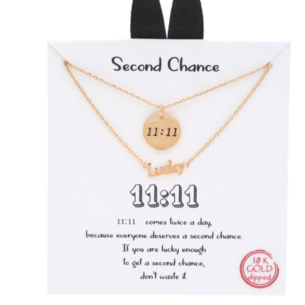 162. Second Chance 11:11 18K Gold Dipped Necklace